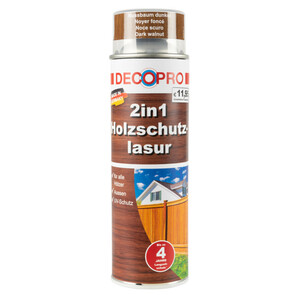 DecoPro 2in1 dunkel nussbraun Holzschutzlasur-Spray 500 ml