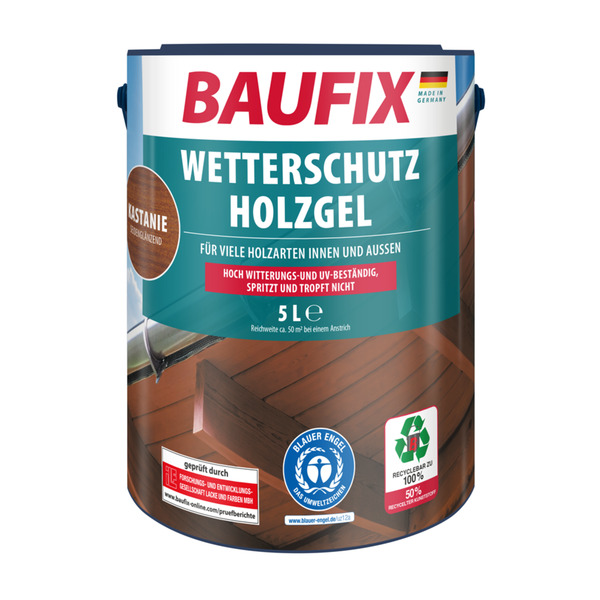 Bild 1 von Baufix Wetterschutz-Holzgel, Kastanie