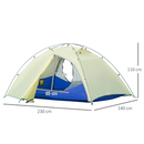 Bild 4 von Outsunny Camping Zelt 2 Personen Zelt Kuppelzelt PU3000mm einfache Einrichtung für Trekking Festival