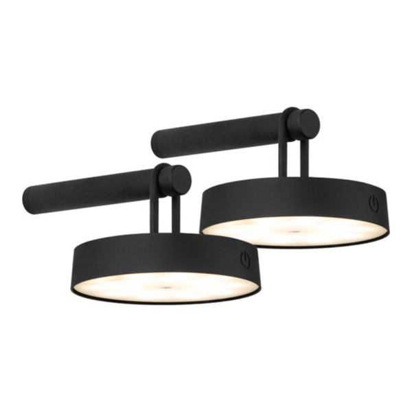 Bild 1 von LED-Akku-Wandleuchte Moda, schwarz, 2er Set