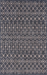 MyFlair Carpet "Outdoor Crosses" Rectangular Charcoal Gray CA10261