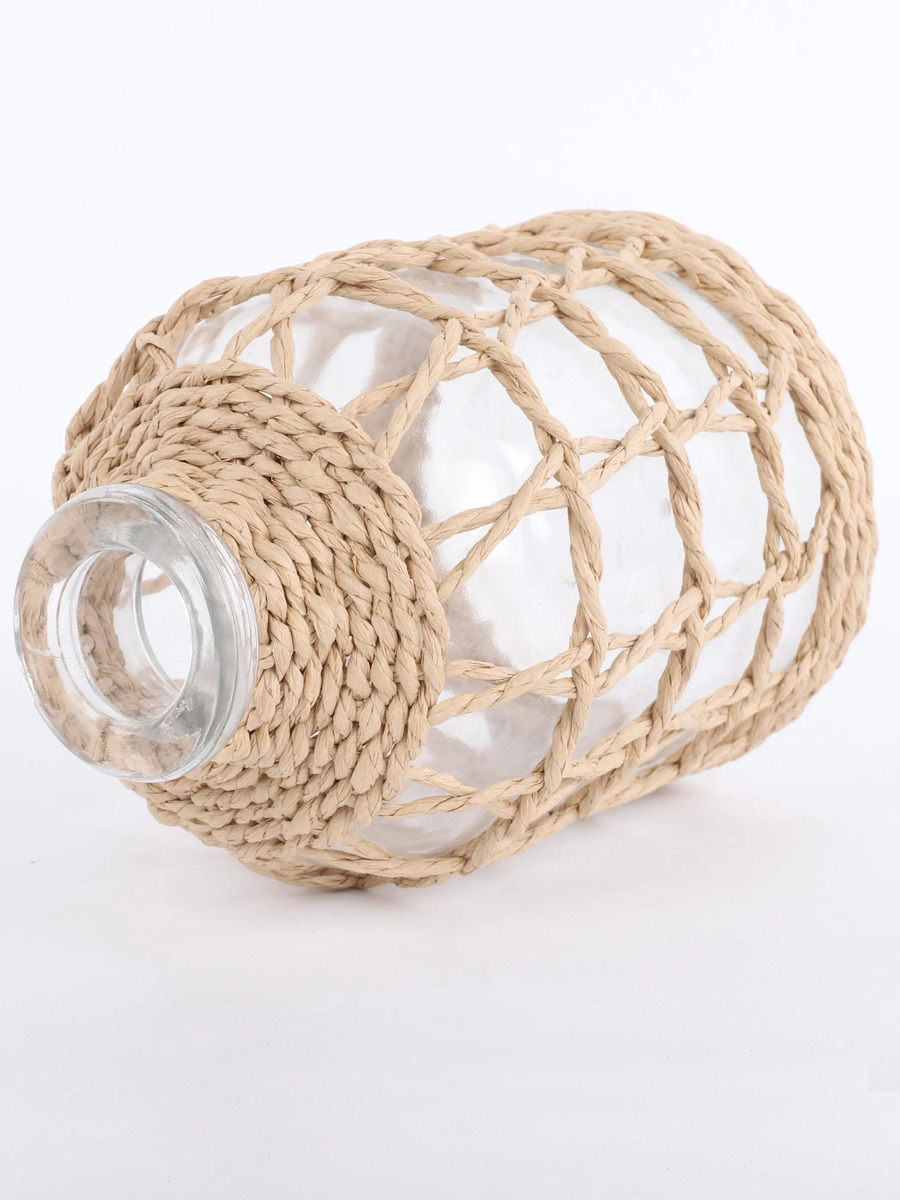 Bild 2 von Glasvase mit Naturgeflecht, Höhe 17cm
                 
                                                        Beige