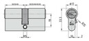 Bild 2 von BASI - Profil-Doppelzylinder - V55 30/40 mm - Verschiedenschließend