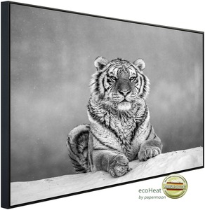 Papermoon Infrarotheizung Tiger Portrait Schwarz & Weiß, sehr angenehme Strahlungswärme