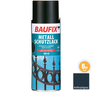 Baufix Metallschutzlack, Anthrazitgrau - 6er-Set