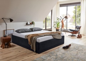 Westfalia Schlafkomfort Polsterbett Texel, Komforthöhe mit Zierkissen, inkl. Bettkasten bei Ausführung mit Matratze