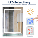 Bild 3 von kleankin LED Badspiegel Badezimmerspiegel mit Beleuchtung Glas-Ablage 22W 70x50cm