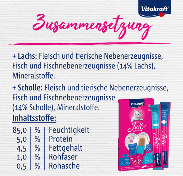 Bild 3 von Vitakraft Jelly Lovers Snack Lachs & Scholle, 90 g