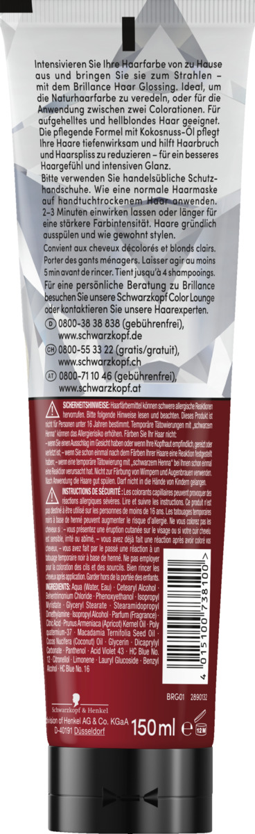 Bild 2 von Schwarzkopf Brillance Haar Glossing Kühles Blond