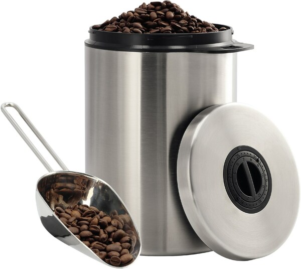 Bild 1 von Edelstahldose für 1 kg Kaffeebohnen mit Schaufel edelstahl
