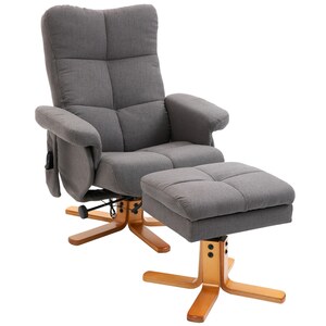 HOMCOM Massagestuhl mit Fußhocker und Stauraum B80 x T86 x H99 cm, B80 x T118 x H83 cm   Massagestuhl Stuhl mit Hocker Hocker Stuhl Massage Sessel