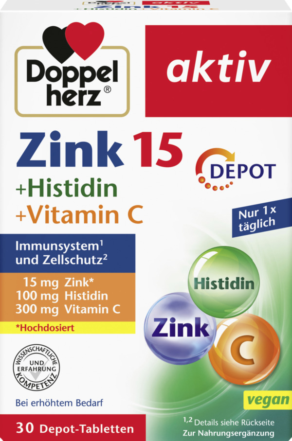 Bild 1 von Doppelherz aktiv Zink + Histidin + Vitamin C Depot