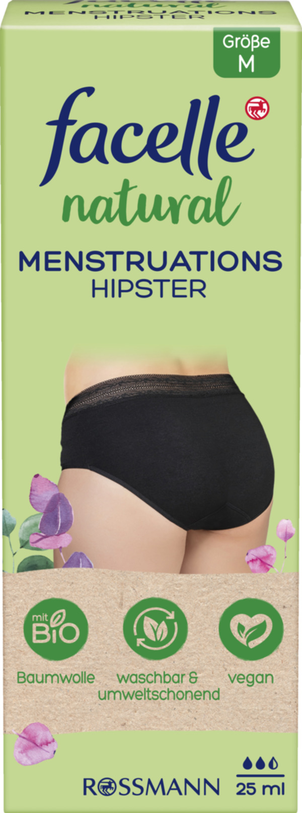 Bild 1 von facelle natural Menstruations Hipster Gr. M schwarz