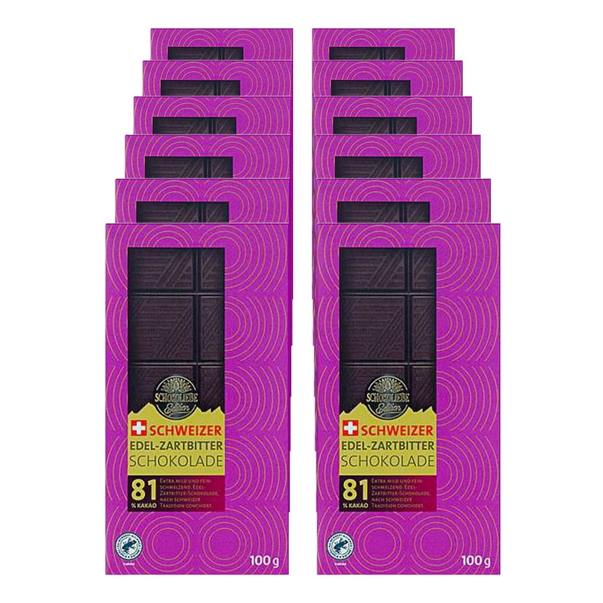 Bild 1 von Schokoliebe Choco Edition Edelbitter Schokolade 81% 100 g, 12er Pack