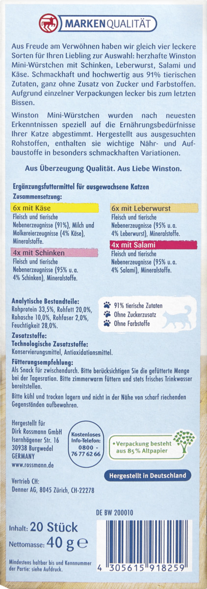 Bild 2 von Winston Winston Mini-Würstchen: mit Käse, mit Schinken, mit Leberwurst, mit Salami
