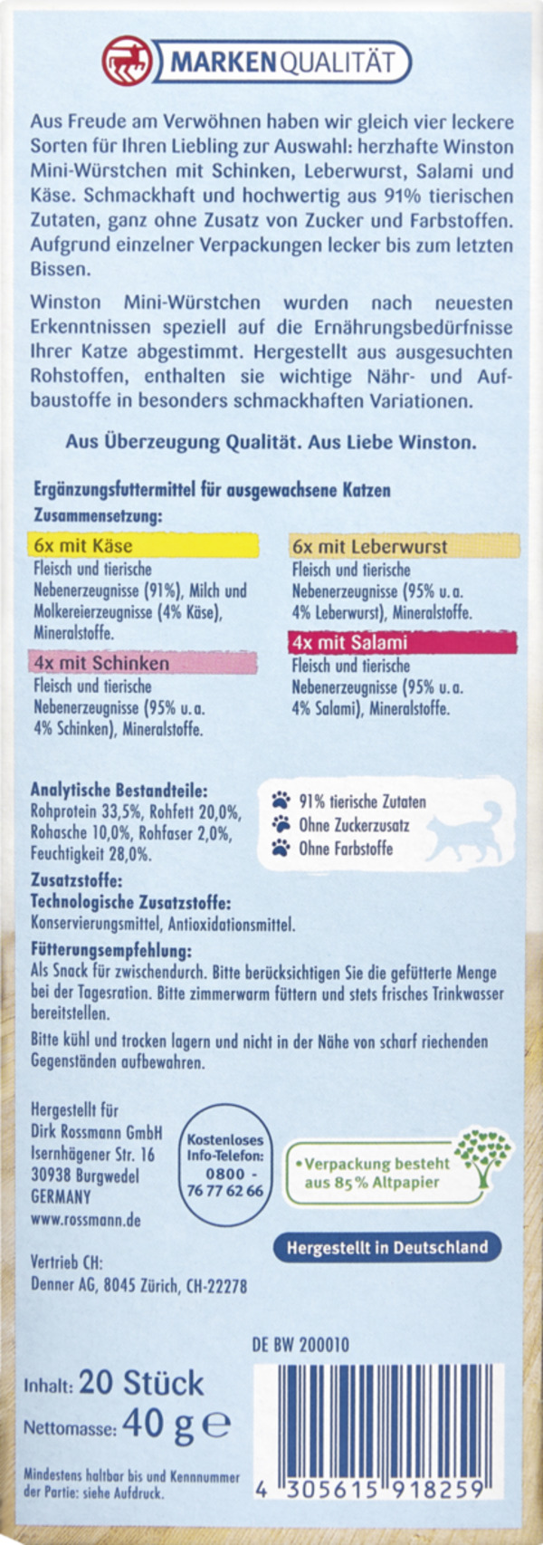 Bild 2 von Winston Winston Mini-Würstchen: mit Käse, mit Schinken, mit Leberwurst, mit Salami