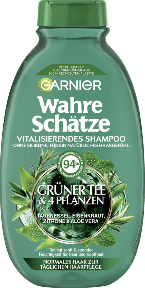 Bild 1 von Garnier Wahre Schätze Vitalisierendes Shampoo Grüner Tee & 4 Pflanzen