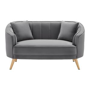 Sofa 'Hope', zweisitzer, grau, Samt