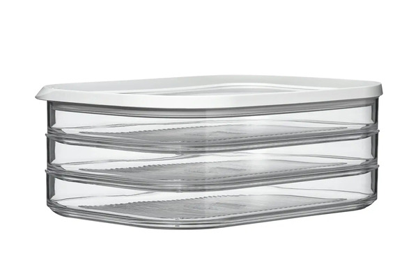 Bild 1 von Mepal Kühlschrankdose Aufschnitt 3x550 ml  Modula transparent/klar Kunststoff Maße (cm): B: 16 H: 8,6 Küchenzubehör