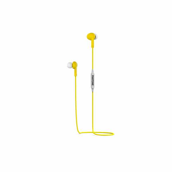 Bild 1 von PANTONE Stereo Bluetooth Kabelgebundener Ohrhörer gelb   Bluetooth 5.0-Technologie    bis zu 3 Stunden Musik   10 Meter Reichweite