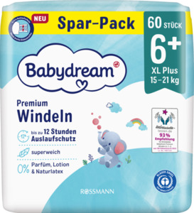 Babydream Premium Windel Größe 6+ XL+ 15-21 kg