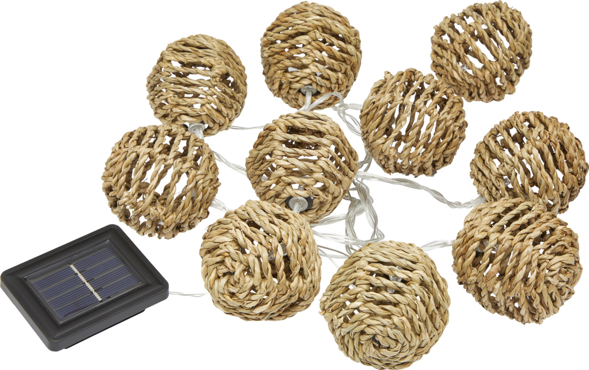 Bild 1 von IDEENWELT Solar-Lichterkette Rattanbälle
