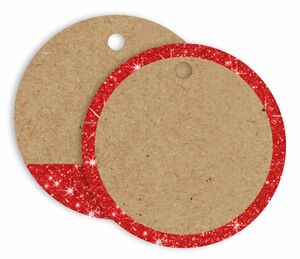 Braun & Company Geschenkanhänger Natron braun Glimmer rot
, 
4 Stück, 6,3 cm