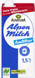Alnatura Bio Haltbare Alpenmilch 1,5%