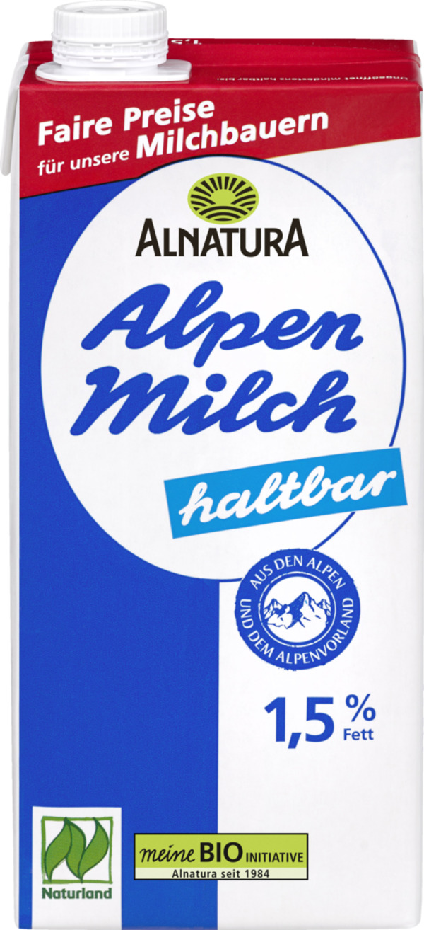 Bild 1 von Alnatura Bio Haltbare Alpenmilch 1,5%