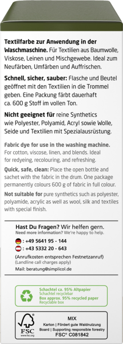 Bild 3 von simplicol Textilfarbe intensiv Oliv-Grün