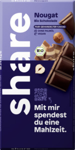share Schweizer Bio-Schokolade Edelbitter Nougat