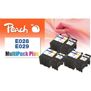 Peach E28 6 Druckerpatronen bk ersetzt Epson T028, T029 für z.B. Epson Stylus C 60, Epson Stylus C 61