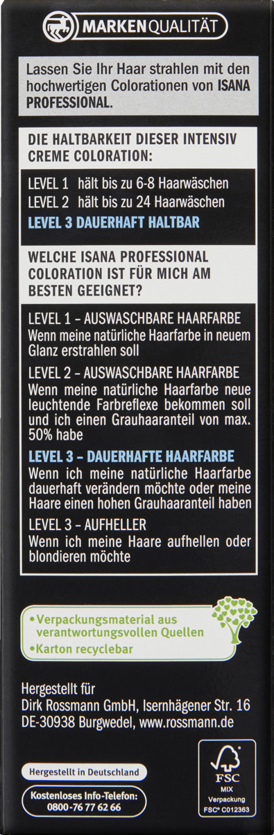 Bild 1 von ISANA PROFESSIONAL Intensiv Creme Coloration 466 Aubergine