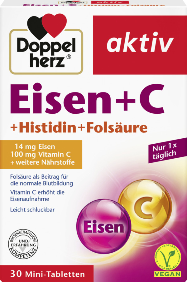 Bild 1 von Doppelherz aktiv Eisen + C + Histidin + Folsäure Mini-Tabletten