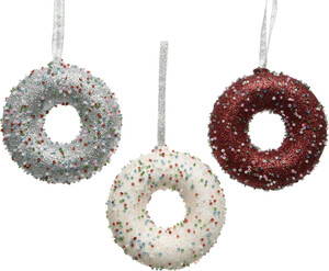 Kaemingk Weihnachtsanhänger Donut mit Perlen