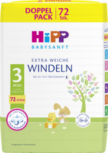 HiPP Babysanft Windeln Midi Größe 3 (6-10 kg), Doppelpack