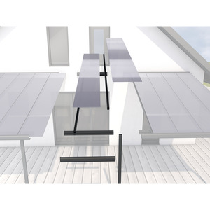 Terrassenüberdachung, anthrazit (RAL 7016), 120x406 cm (BxT)