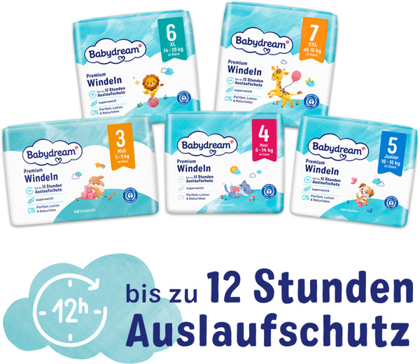 Bild 3 von Babydream Premium Windeln Gr. 4+Maxi Plus 9-15 kg