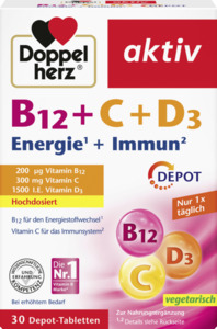 Doppelherz aktiv B12 + C + D3 Energie + Immun Depot