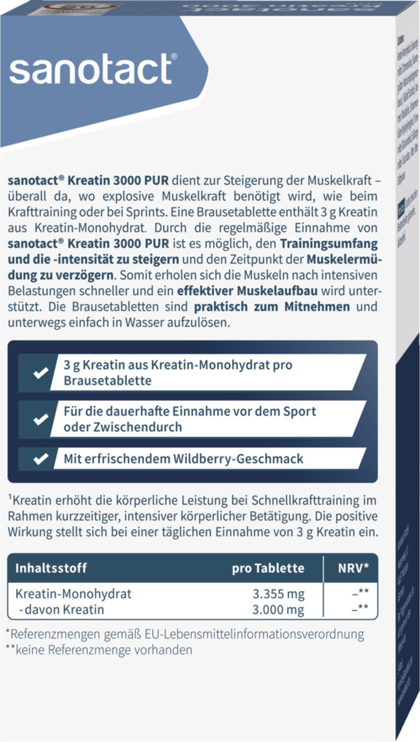 Bild 3 von sanotact® Kreatin 3000 PUR Brausetabletten