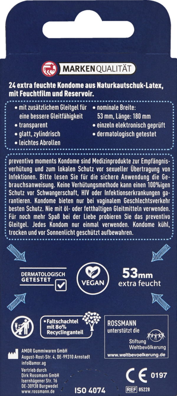 Bild 2 von preventivo Moments Kondome extra feucht