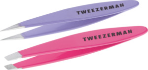 Tweezerman Mini Slant & Point Tweezer Set - Schräge & Spitze Mini Pinzetten, Pink & Lilac