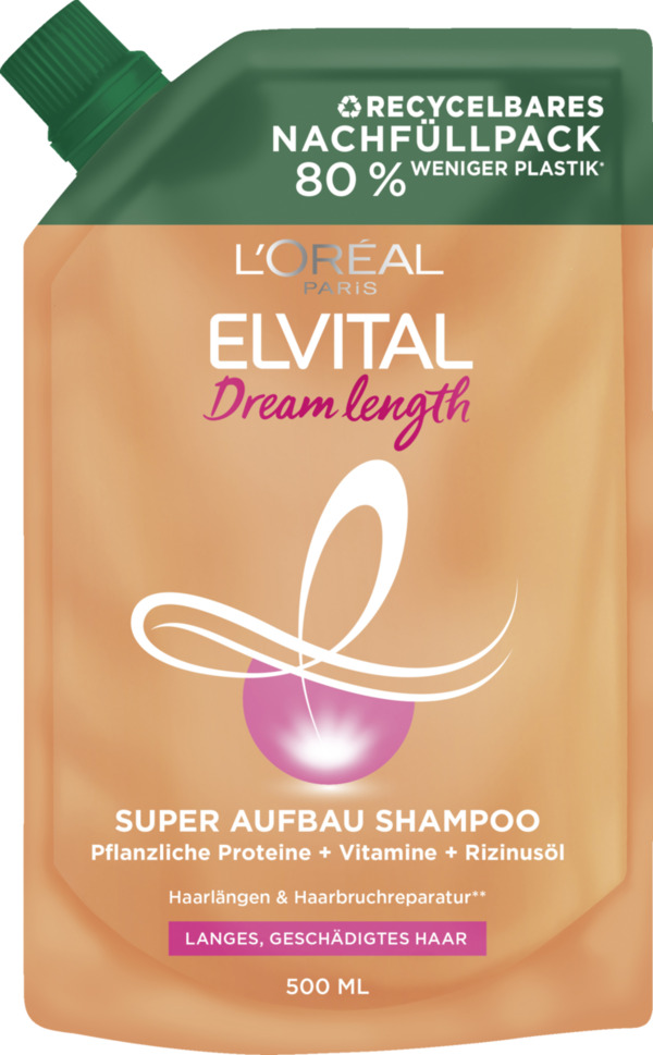 Bild 1 von L’Oréal Paris Elvital Dream Length Super Aufbau Shampoo Nachfüllpack