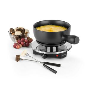 Sirloin Fondue-Set Käsefondue Raclette   1200 Watt   Keramiktopf   Thermostat   Edelstahlgabeln