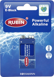 RUBIN Powerful Alkaline Batterie 9 V E-Block