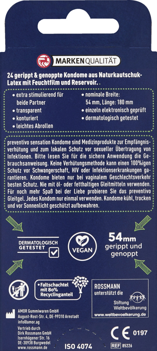 Bild 2 von preventivo Sensation Kondome gerippt und genoppt