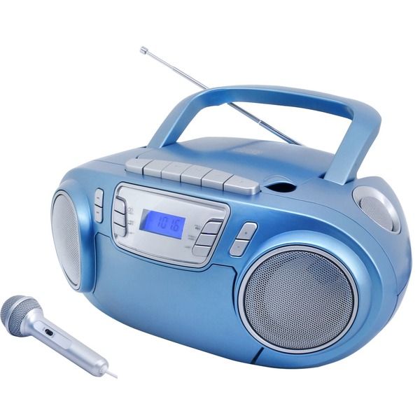 Bild 1 von Soundmaster SCD5800BL CD/MP3 Boombox mit Radio, Kassettenrekorder, USB und externem Mikrophon