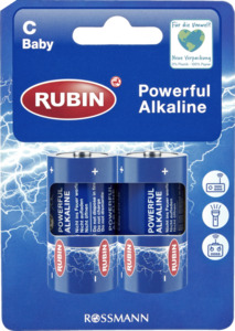 RUBIN Powerful Alkaline Batterie C