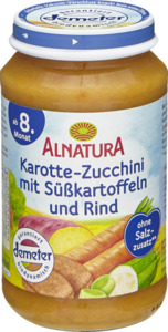 Alnatura Bio Karotte-Zucchini mit Süßkartoffeln und Rind
