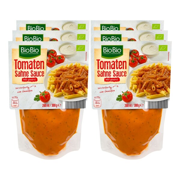 Bild 1 von BioBio Tomaten Sahne Sauce 300 g, 6er Pack